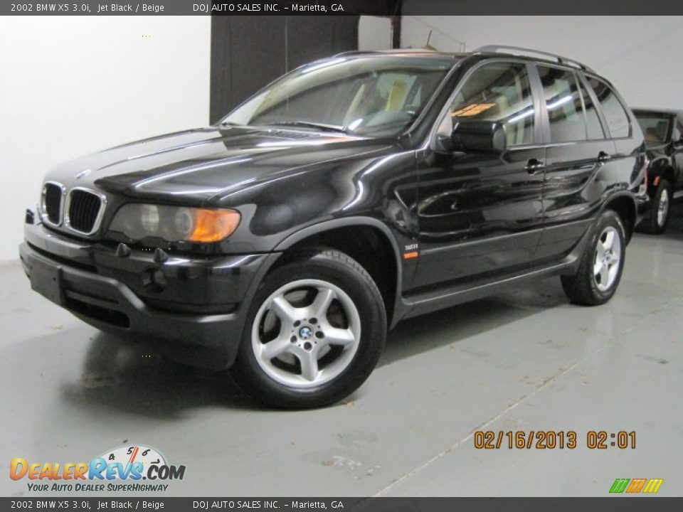 2002 BMW X5 3.0i Jet Black / Beige Photo #2