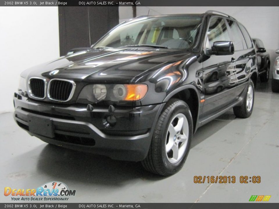2002 BMW X5 3.0i Jet Black / Beige Photo #5