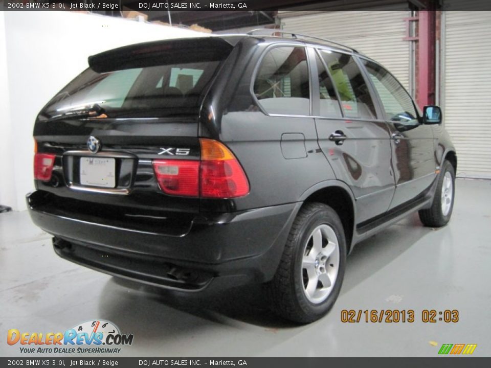 2002 BMW X5 3.0i Jet Black / Beige Photo #6