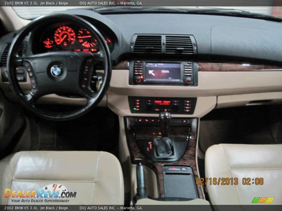 2002 BMW X5 3.0i Jet Black / Beige Photo #8
