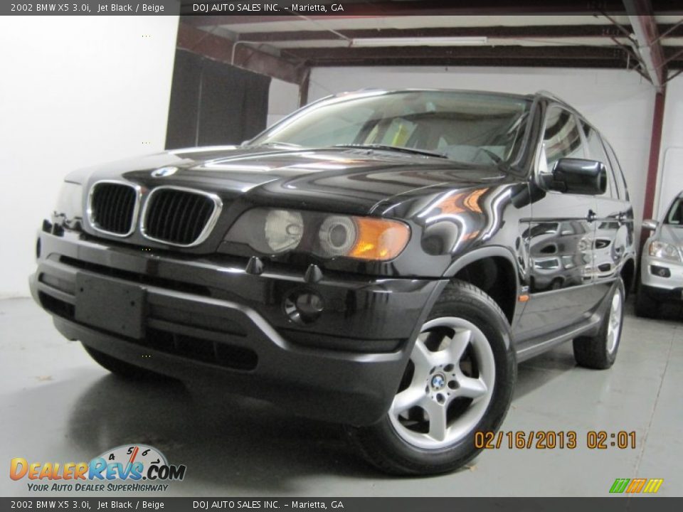 2002 BMW X5 3.0i Jet Black / Beige Photo #10