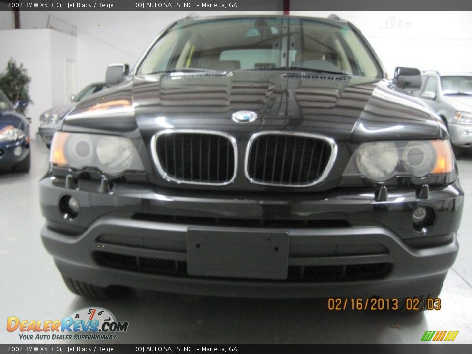 2002 BMW X5 3.0i Jet Black / Beige Photo #11