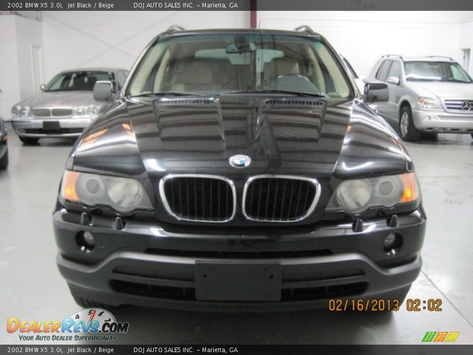 2002 BMW X5 3.0i Jet Black / Beige Photo #12