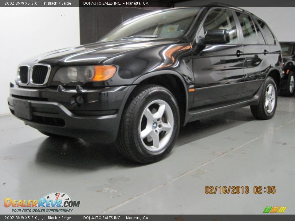 2002 BMW X5 3.0i Jet Black / Beige Photo #13