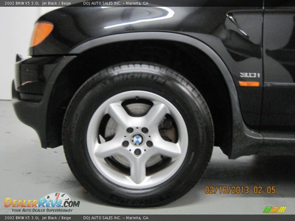 2002 BMW X5 3.0i Jet Black / Beige Photo #21