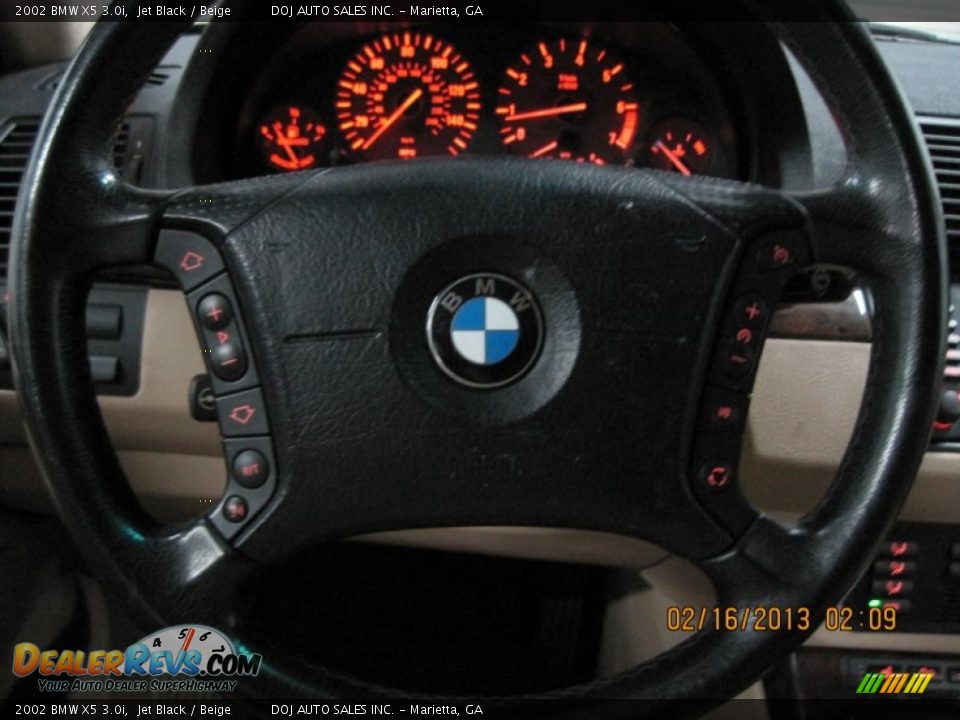 2002 BMW X5 3.0i Jet Black / Beige Photo #23