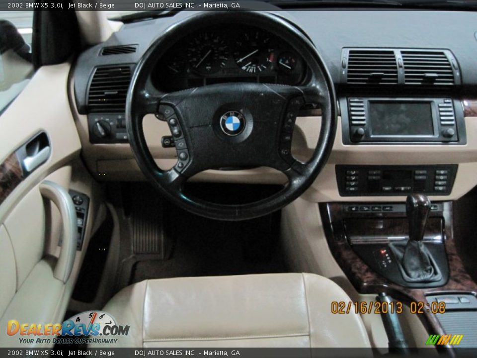 2002 BMW X5 3.0i Jet Black / Beige Photo #25
