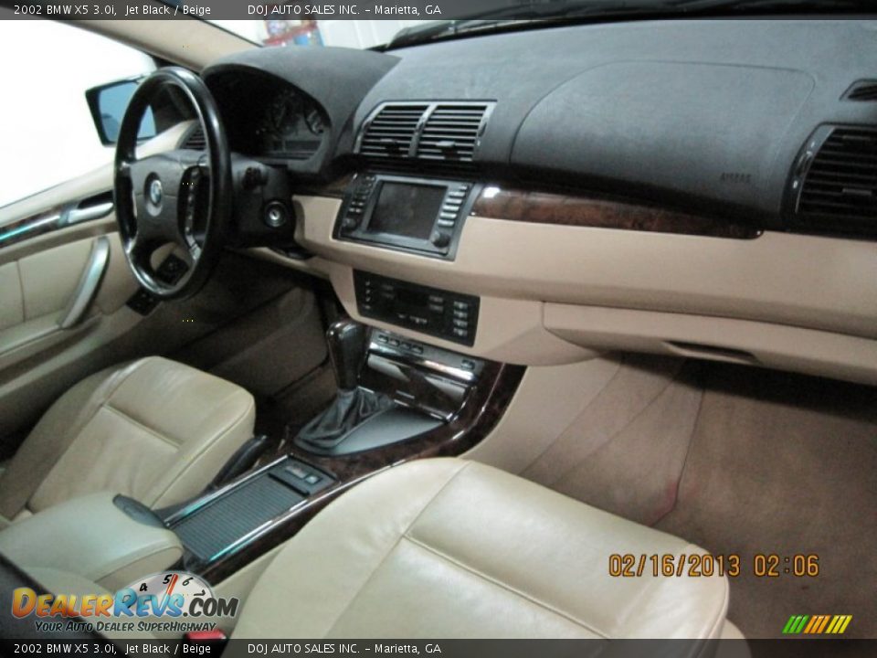 2002 BMW X5 3.0i Jet Black / Beige Photo #30