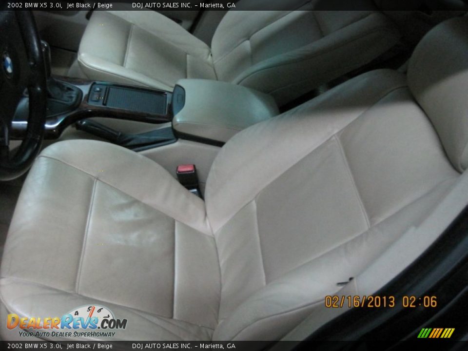 2002 BMW X5 3.0i Jet Black / Beige Photo #33