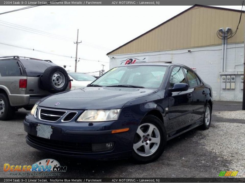 2004 Saab 9-3 Linear Sedan Nocturne Blue Metallic / Parchment Photo #3