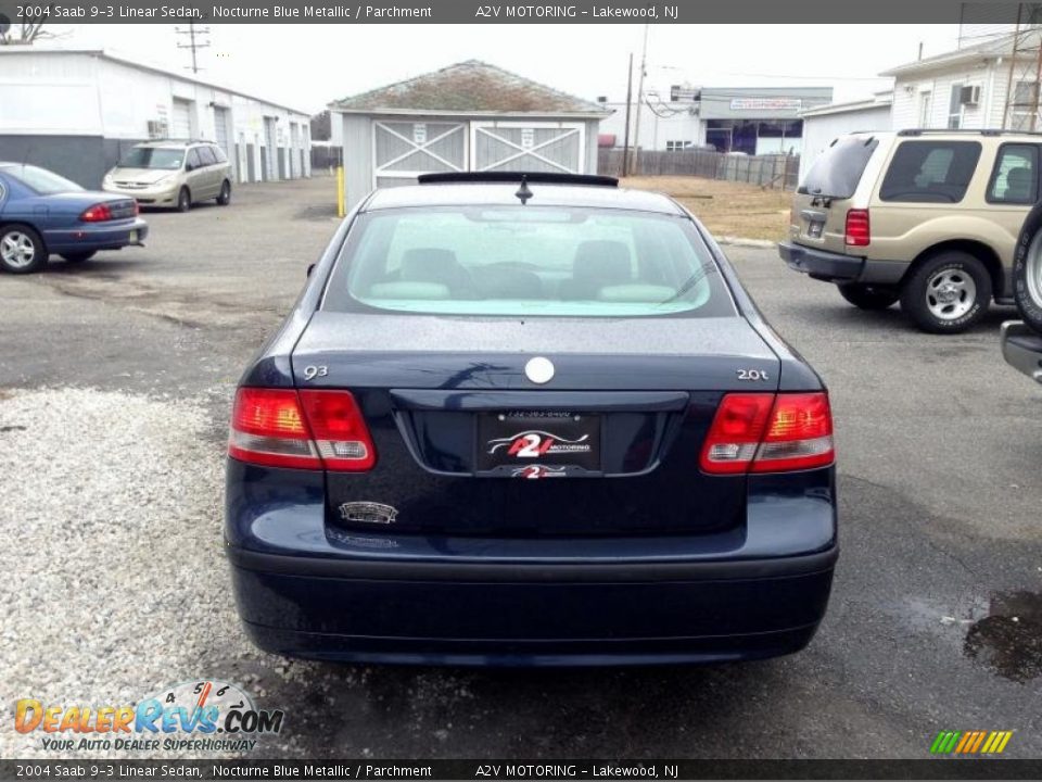 2004 Saab 9-3 Linear Sedan Nocturne Blue Metallic / Parchment Photo #5