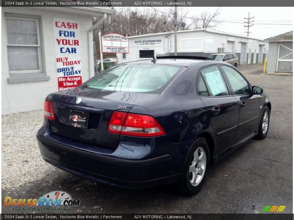 2004 Saab 9-3 Linear Sedan Nocturne Blue Metallic / Parchment Photo #6