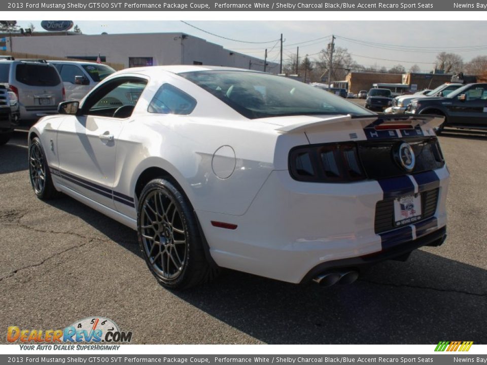 2013 Ford Mustang Shelby GT500 SVT Performance Package Coupe Performance White / Shelby Charcoal Black/Blue Accent Recaro Sport Seats Photo #4