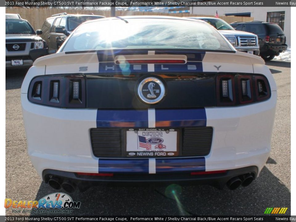 2013 Ford Mustang Shelby GT500 SVT Performance Package Coupe Performance White / Shelby Charcoal Black/Blue Accent Recaro Sport Seats Photo #5