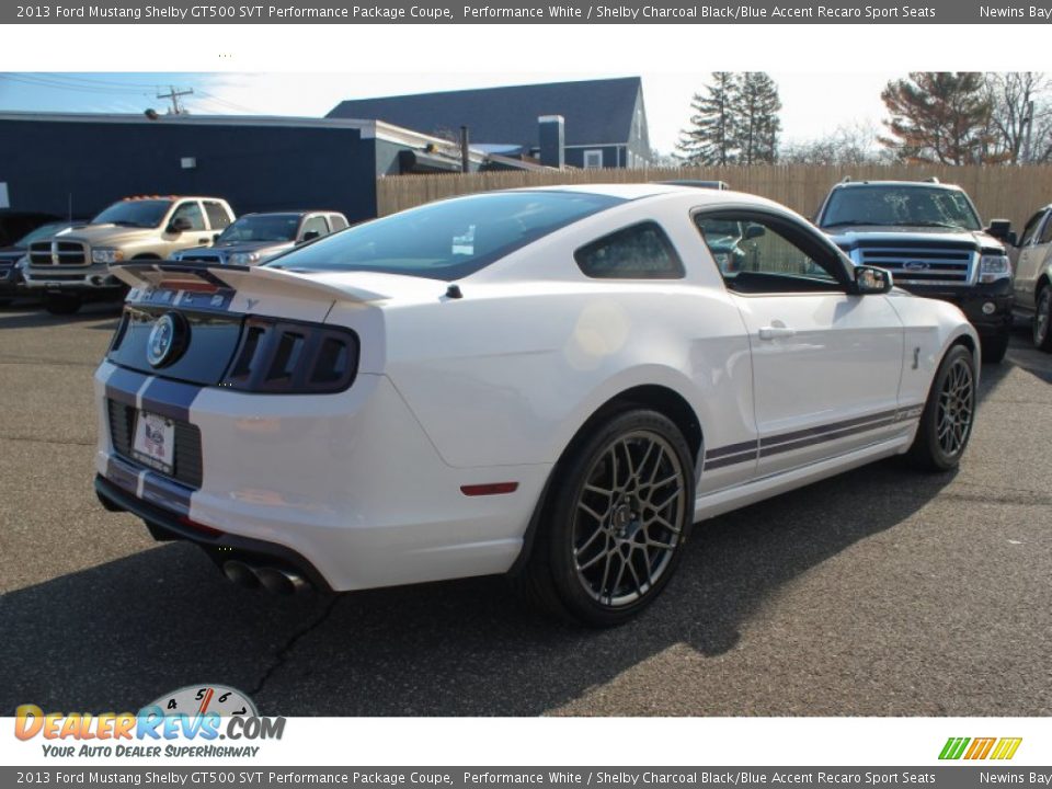 2013 Ford Mustang Shelby GT500 SVT Performance Package Coupe Performance White / Shelby Charcoal Black/Blue Accent Recaro Sport Seats Photo #6