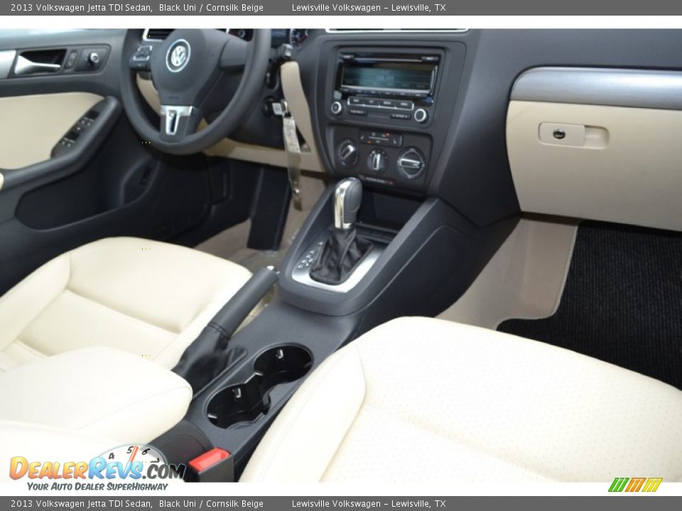 2013 Volkswagen Jetta TDI Sedan Black Uni / Cornsilk Beige Photo #6