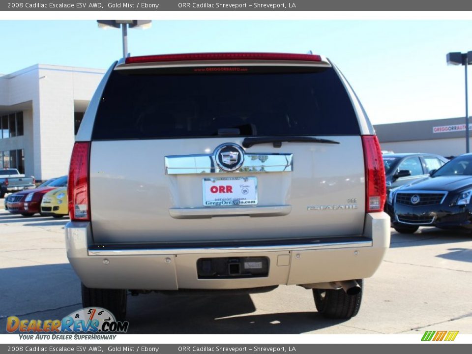 2008 Cadillac Escalade ESV AWD Gold Mist / Ebony Photo #8