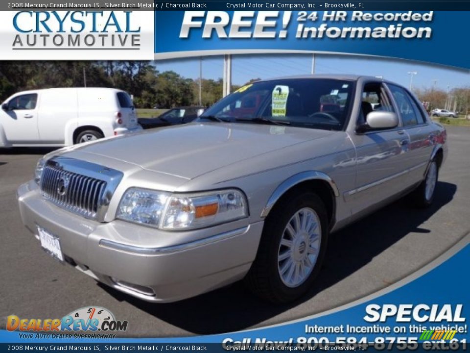 2008 Mercury Grand Marquis LS Silver Birch Metallic / Charcoal Black Photo #1