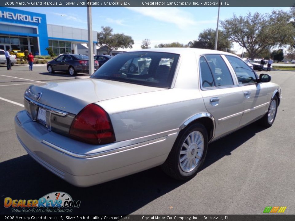 2008 Mercury Grand Marquis LS Silver Birch Metallic / Charcoal Black Photo #8