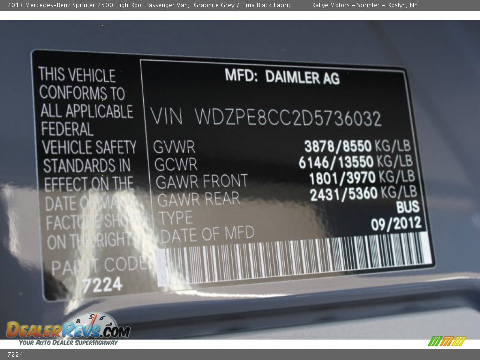 Mercedes-Benz Color Code 7224 Graphite Grey