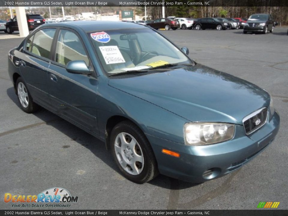 2002 Hyundai Elantra GLS Sedan Light Ocean Blue / Beige Photo #1