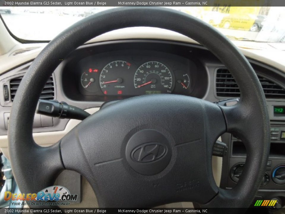 2002 Hyundai Elantra GLS Sedan Light Ocean Blue / Beige Photo #15