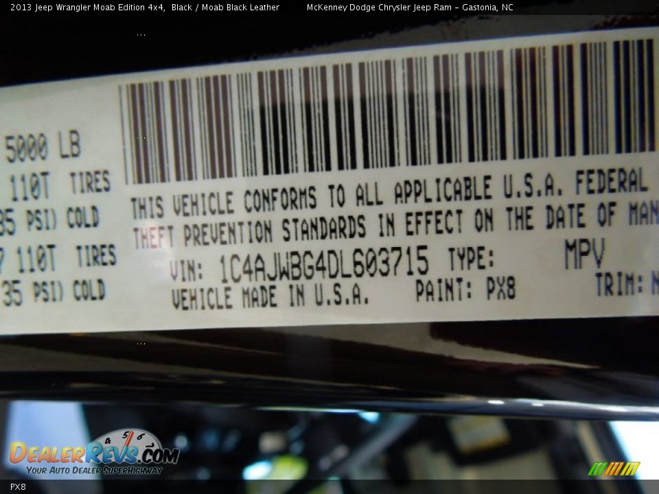 Jeep Color Code PX8 Black