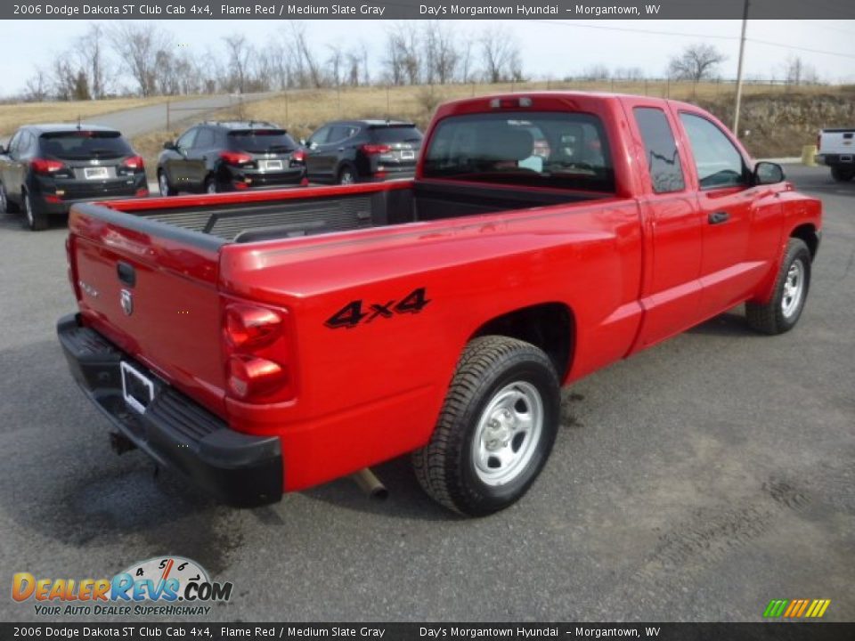 2006 Dodge Dakota ST Club Cab 4x4 Flame Red / Medium Slate Gray Photo #7