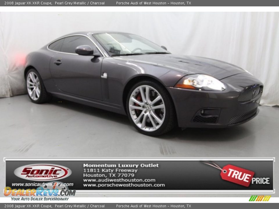 2008 Jaguar XK XKR Coupe Pearl Grey Metallic / Charcoal Photo #1