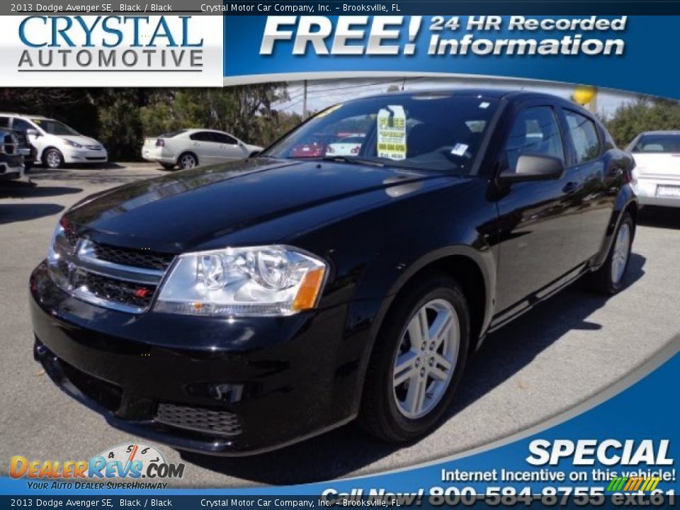 2013 Dodge Avenger SE Black / Black Photo #1