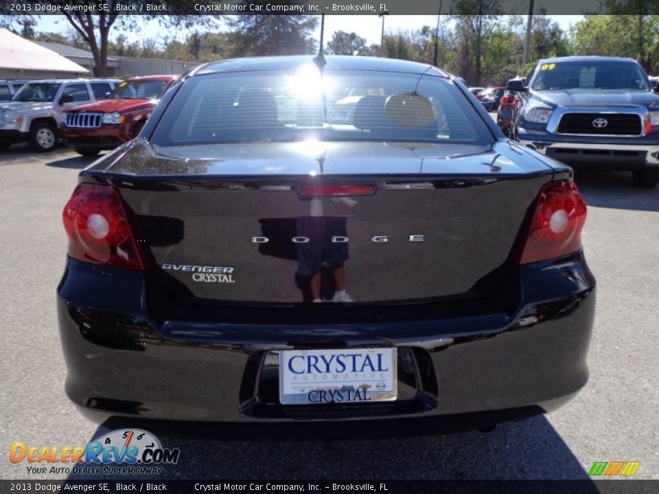 2013 Dodge Avenger SE Black / Black Photo #7