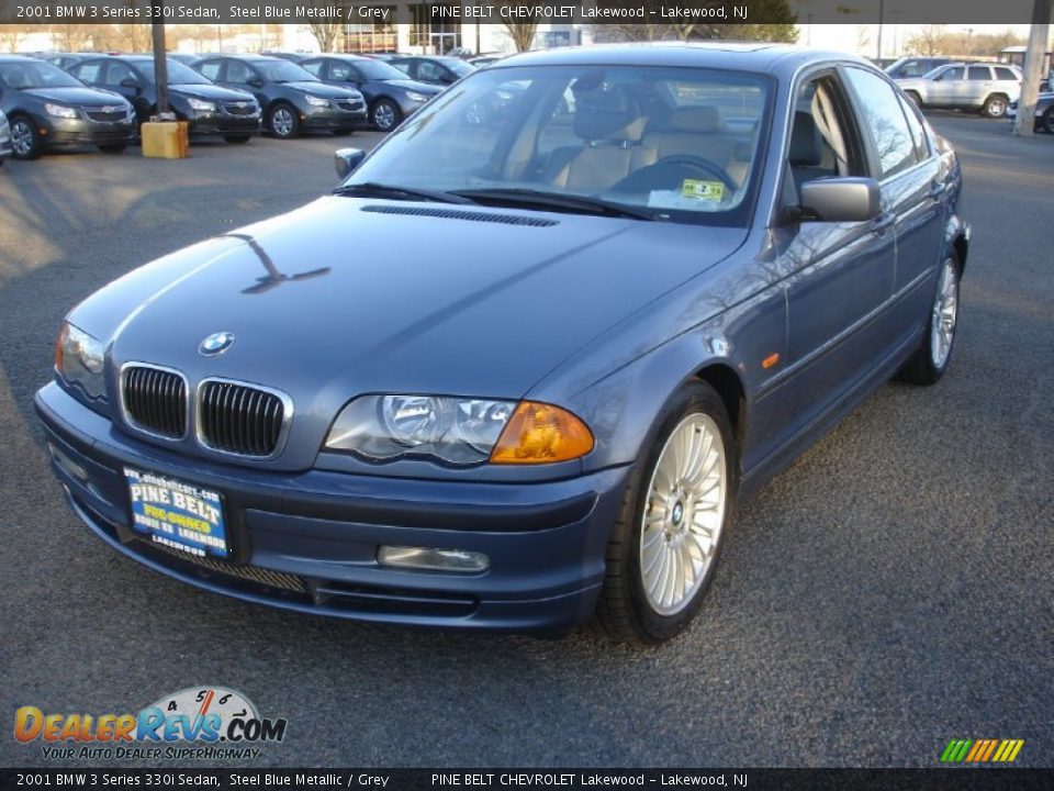 2001 BMW 3 Series 330i Sedan Steel Blue Metallic / Grey Photo #1