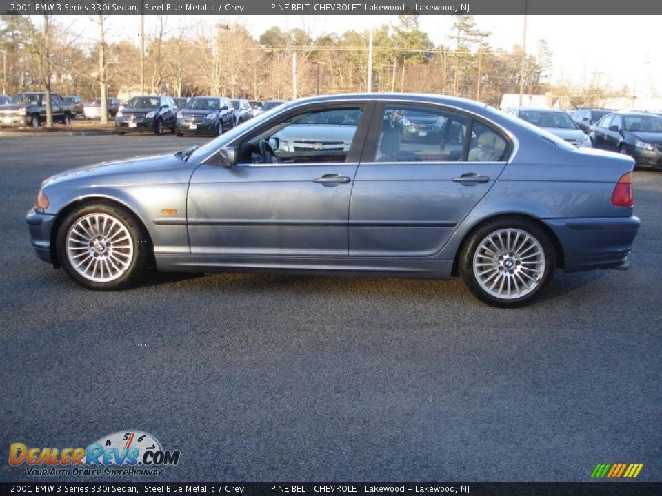 2001 BMW 3 Series 330i Sedan Steel Blue Metallic / Grey Photo #6