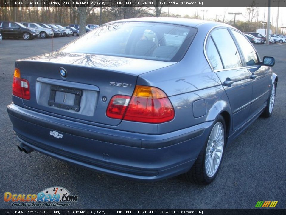 2001 BMW 3 Series 330i Sedan Steel Blue Metallic / Grey Photo #7