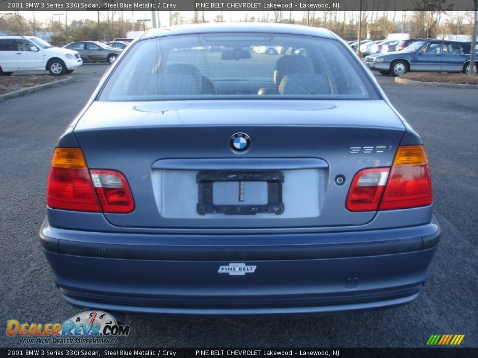 2001 BMW 3 Series 330i Sedan Steel Blue Metallic / Grey Photo #8