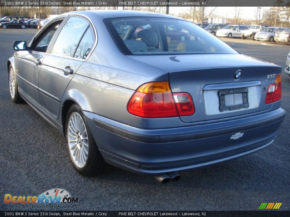 2001 BMW 3 Series 330i Sedan Steel Blue Metallic / Grey Photo #9