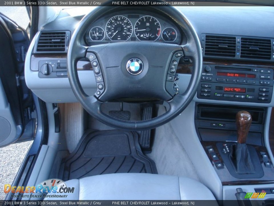 2001 BMW 3 Series 330i Sedan Steel Blue Metallic / Grey Photo #13