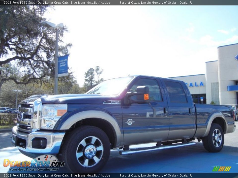 2013 Ford F250 Super Duty Lariat Crew Cab Blue Jeans Metallic / Adobe Photo #1