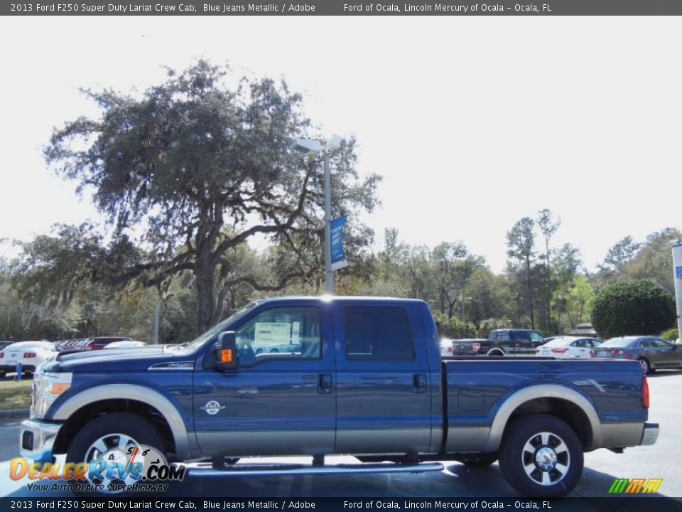 2013 Ford F250 Super Duty Lariat Crew Cab Blue Jeans Metallic / Adobe Photo #2