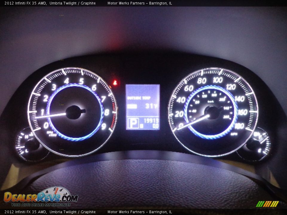 2012 Infiniti FX 35 AWD Gauges Photo #18