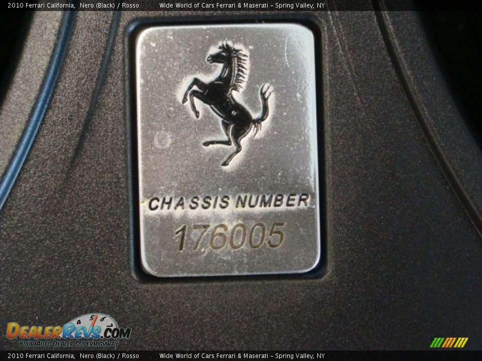 Info Tag of 2010 Ferrari California  Photo #35