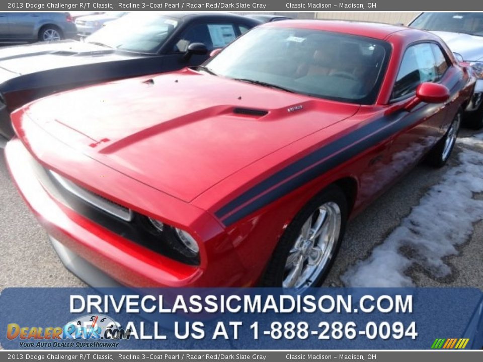 2013 Dodge Challenger R/T Classic Redline 3-Coat Pearl / Radar Red/Dark Slate Gray Photo #1
