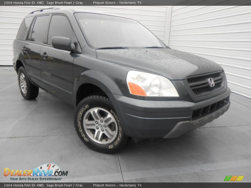 2004 Honda Pilot EX 4WD Sage Brush Pearl / Gray Photo #1