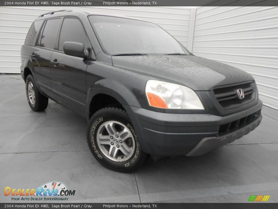 2004 Honda Pilot EX 4WD Sage Brush Pearl / Gray Photo #2