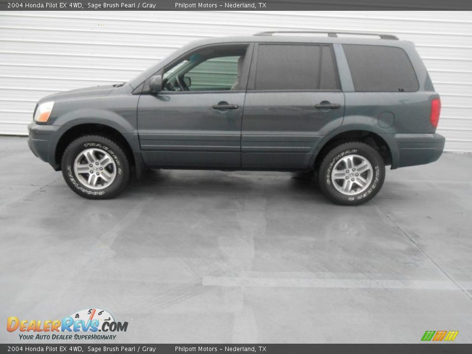 2004 Honda Pilot EX 4WD Sage Brush Pearl / Gray Photo #6