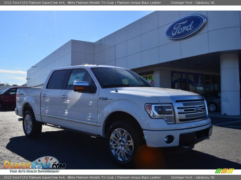 2013 Ford F150 Platinum SuperCrew 4x4 White Platinum Metallic Tri-Coat / Platinum Unique Black Leather Photo #1