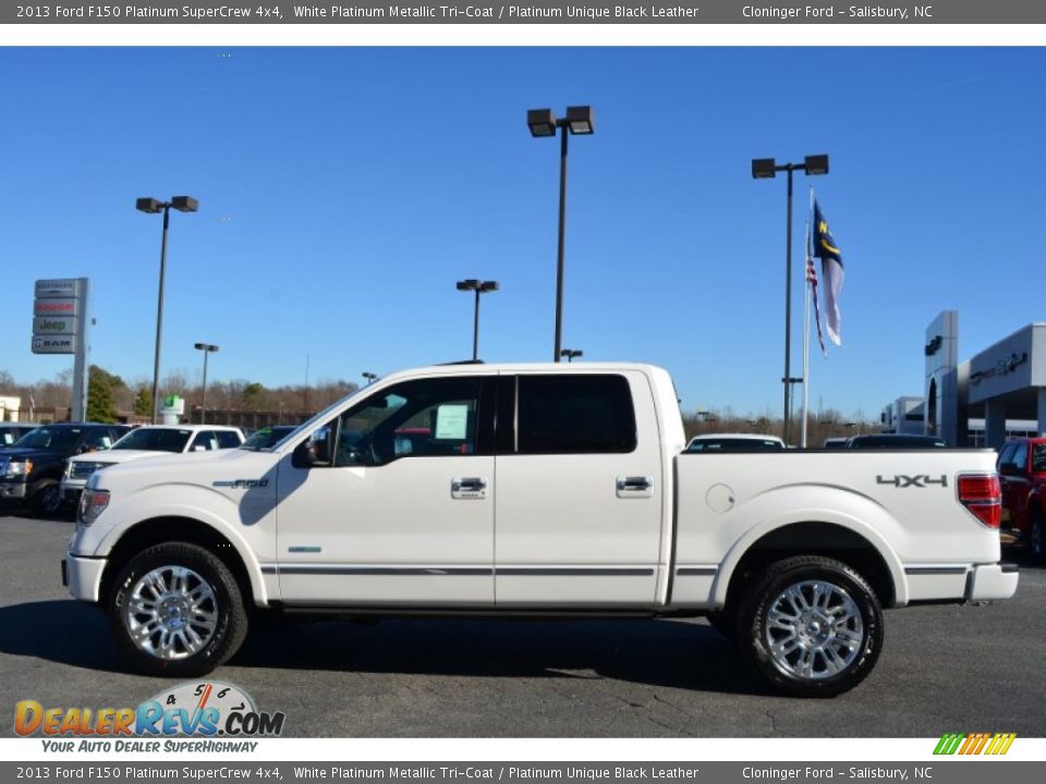 2013 Ford F150 Platinum SuperCrew 4x4 White Platinum Metallic Tri-Coat / Platinum Unique Black Leather Photo #5