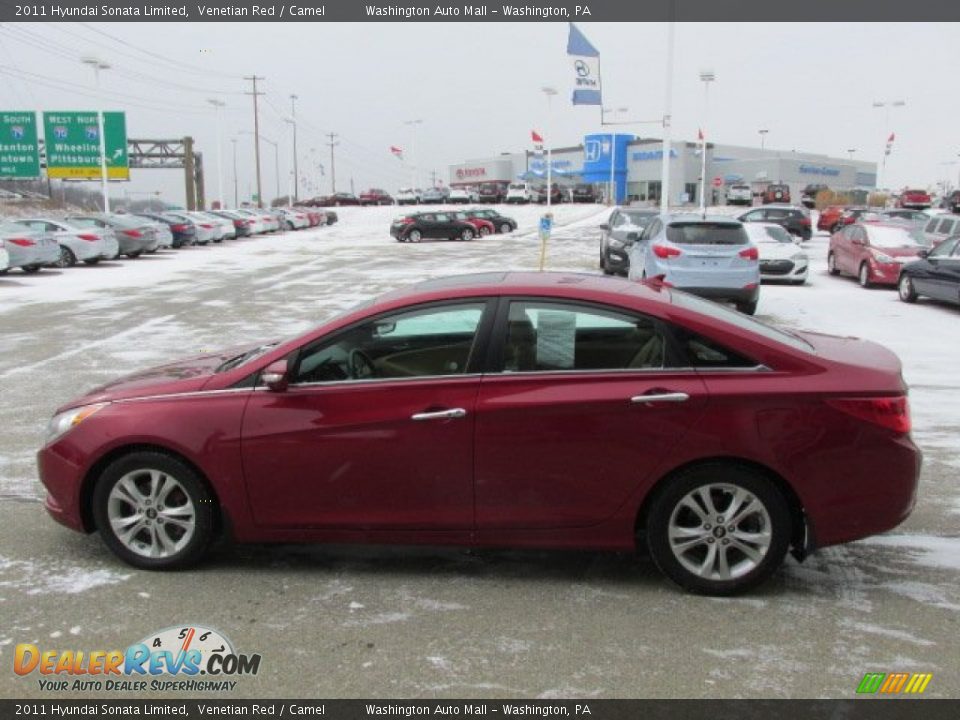 2011 Hyundai Sonata Limited Venetian Red / Camel Photo #7