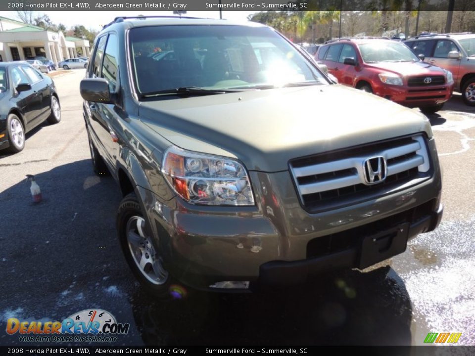 2008 Honda Pilot EX-L 4WD Aberdeen Green Metallic / Gray Photo #1