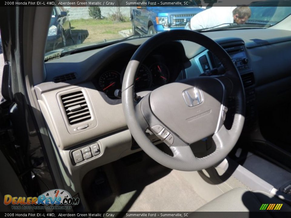 2008 Honda Pilot EX-L 4WD Aberdeen Green Metallic / Gray Photo #3